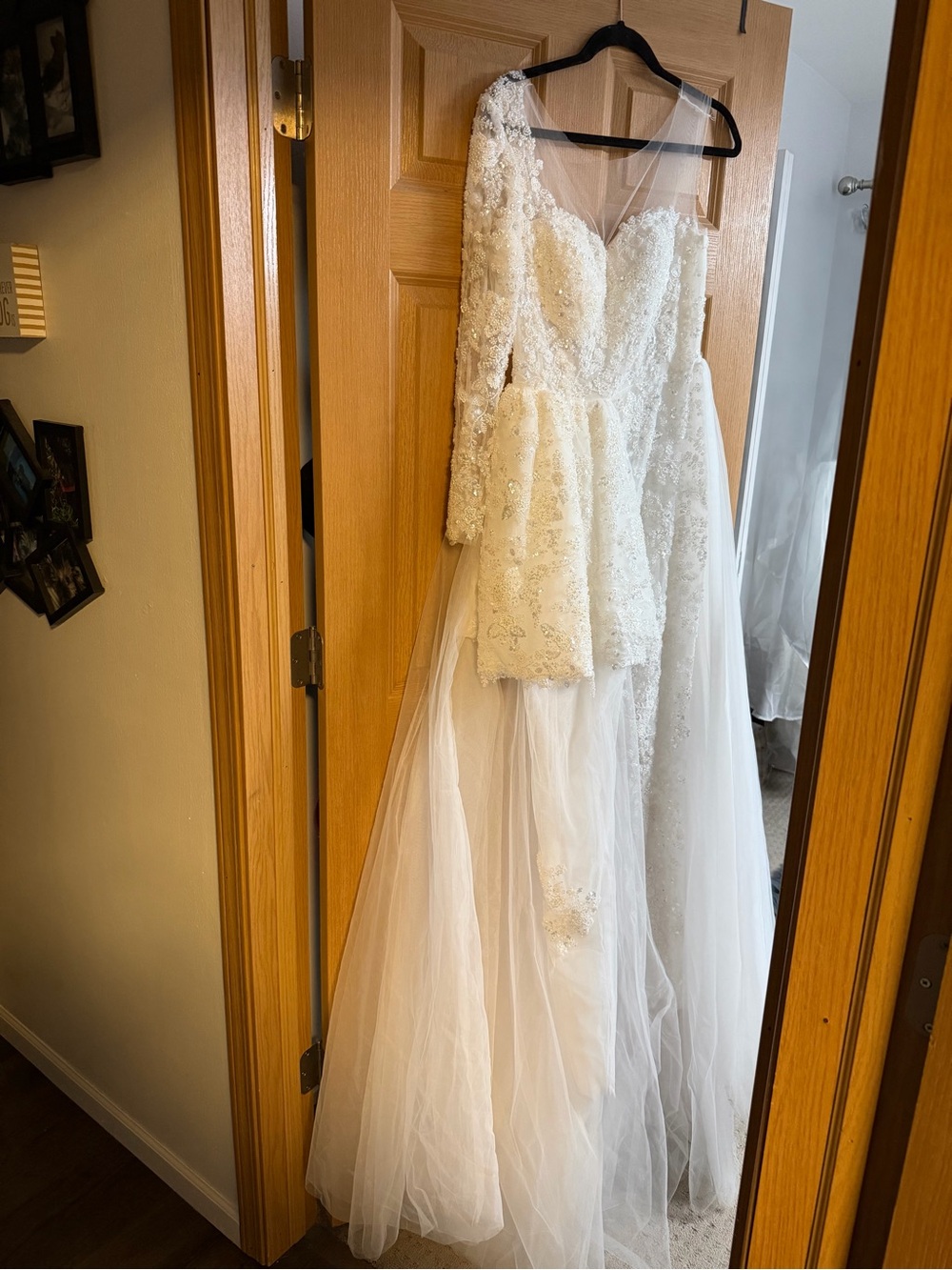Women’s Ivory Lace and Tulle Dress/jumpsuit with Long Sleeves